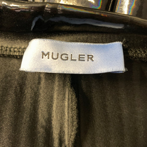 MUGLER Size 0 Black Polyester Blend Lines Skinny Leggings