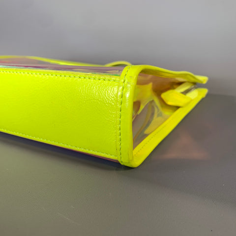 MCM SS2019 Pink Neon Monogram PVC Wristlet