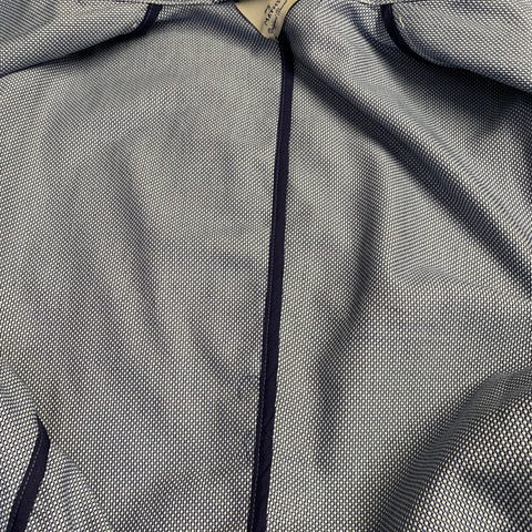 MYTHS Size 42 White Navy Nailhead Cotton Notch Lapel Jacket
