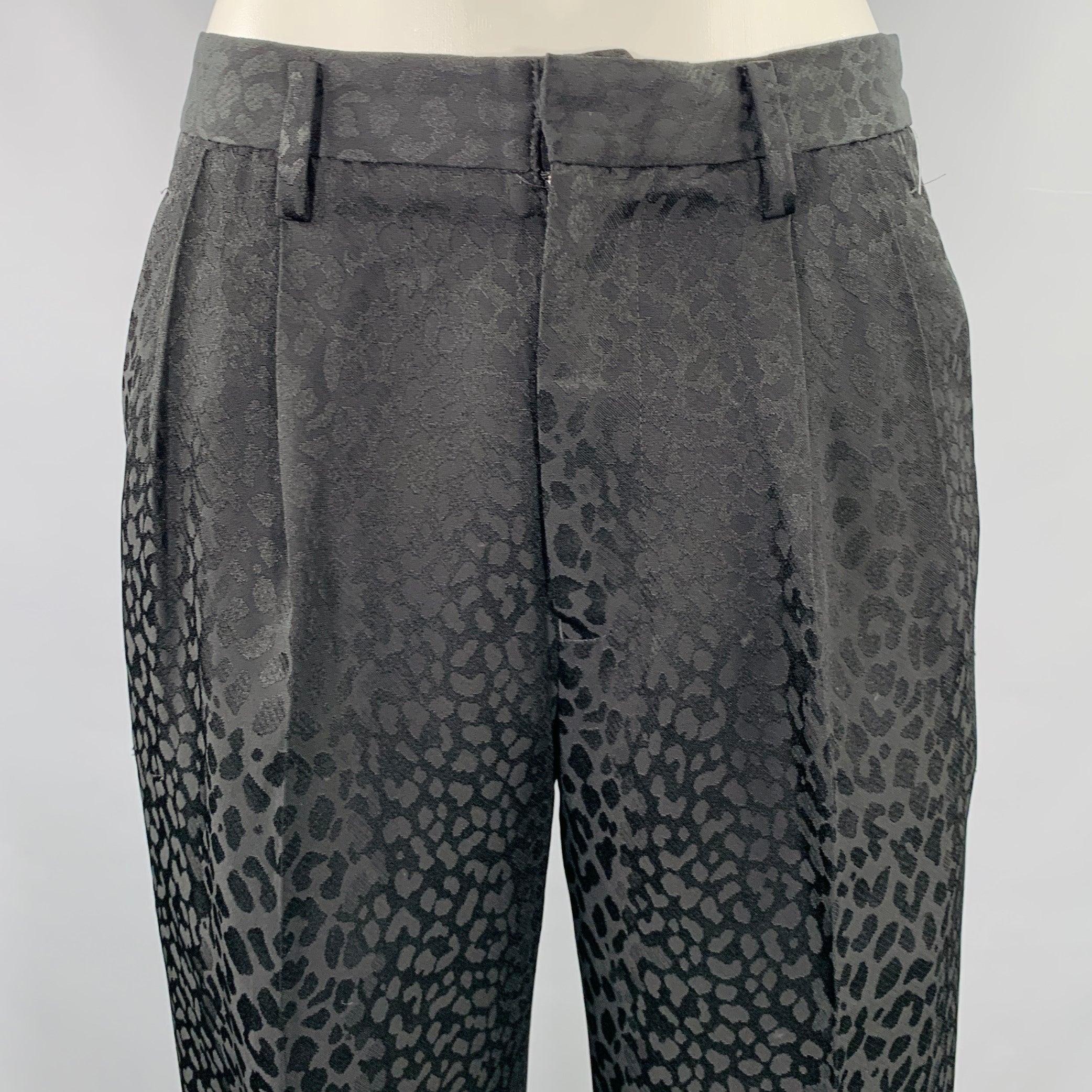 NOIR KEI NINOMIYA Size XS Black Triacetate Blend Jacquard Zip Fly