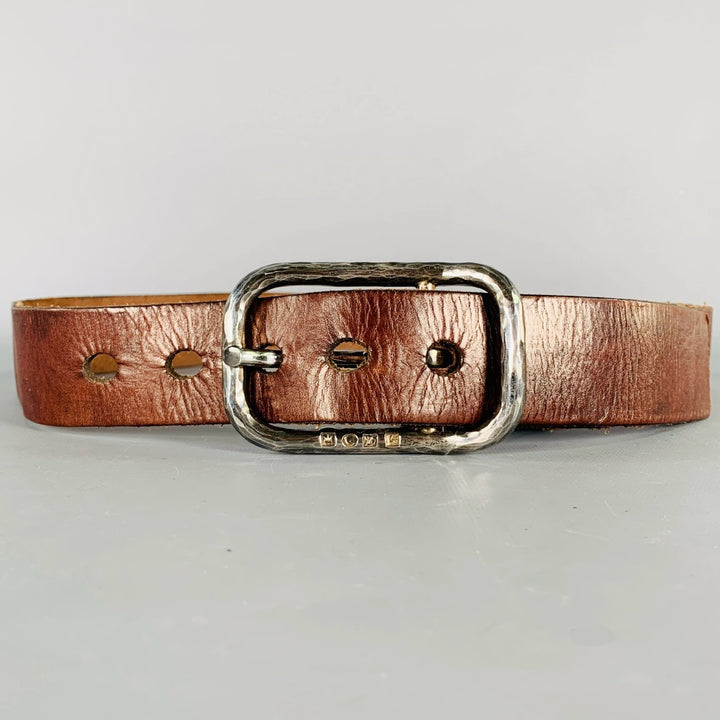 WERKSTATT:MUNCHEN Size 33 Brown Leather Sterling Silver Belt