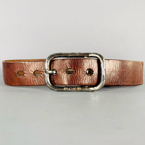 WERKSTATT:MUNCHEN Size 33 Brown Leather Sterling Silver Belt