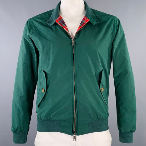 BARACUTA Size 42 Green Cotton Blend Bomber Jacket