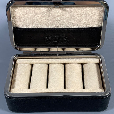 F.HAMMANN Black Silver Leather Jewelry Case Bags & Leather Goods