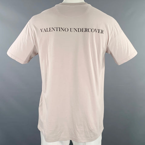 VALENTINO FW19 Size L Grey UFO Graphic Cotton Crew Neck T-shirt