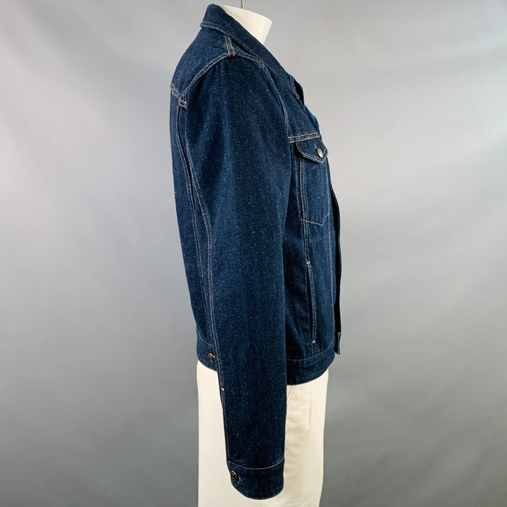 LEVI'S MADE & CRAFTED Size XL Indigo Denim Contrast Stitch Trucker Jacket