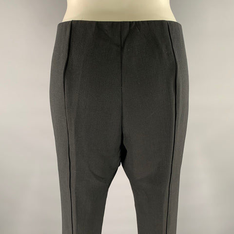 THE ROW Size 12 Black Wool Elastane Side Zipper Casual Pants