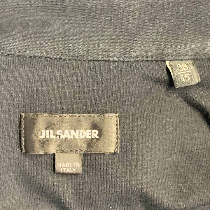 JIL SANDER Size 38 Black Cotton Blend Button Down Long Sleeve Shirt
