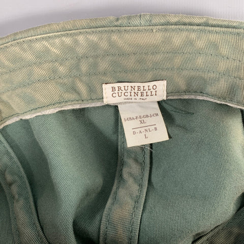 BRUNELLO CUCINELLI Size XL Green Twill Hats