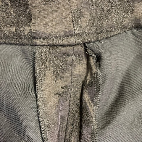 HAIDER ACKERMANN Taille M Pantalon décontracté taille basse en jacquard de lin et soie noir