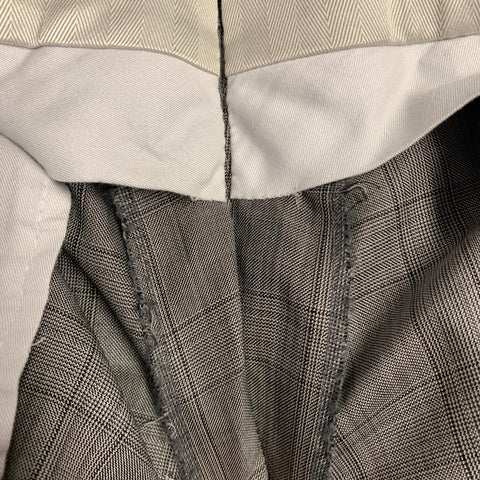 BRIONI Size 42 Regular Grey Black Glenplaid Wool Silk Blend Peak Lapel Suit