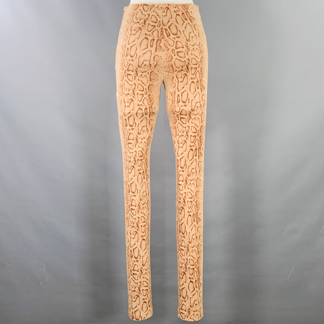 STAND STUDIO Size XS Tan Brown Polyester Blend Snakeskin Print Leggings