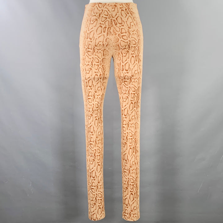 STAND STUDIO Size XS Tan Brown Polyester Blend Snakeskin Print Leggings