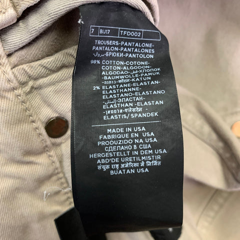 TOM FORD Size 30 Khaki Cotton Blend Twill Button Fly Jeans