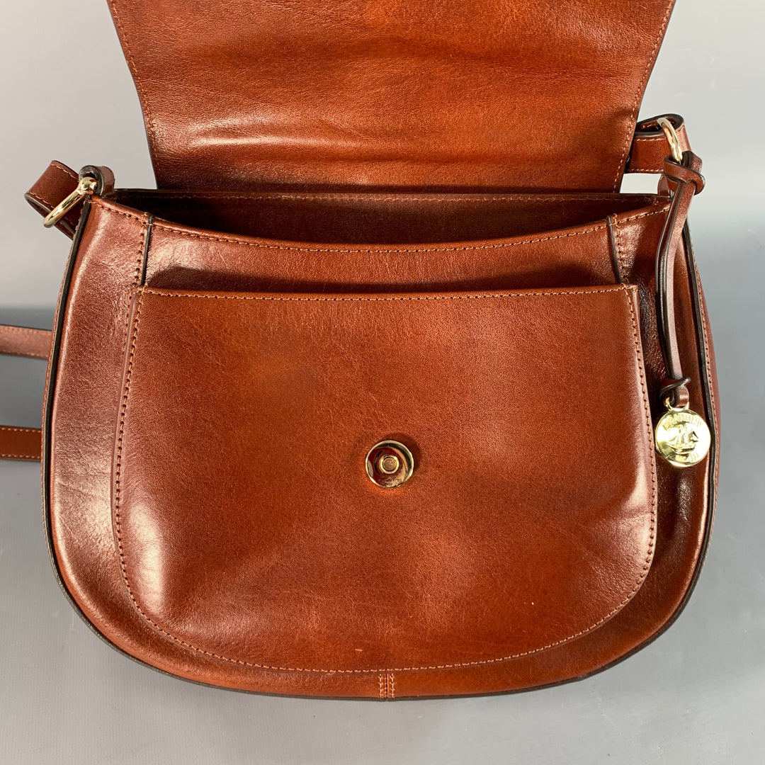 BRAHMIN Addilyn Brown Cognac Leather Crossbody Handbag