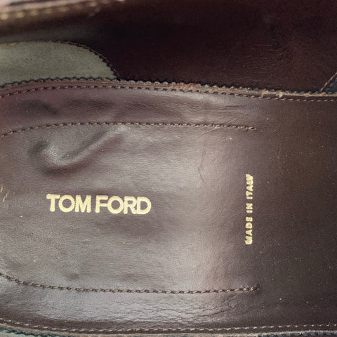 TOM FORD Size 10.5 Brown Leather Oxford Lace-Up Shoes