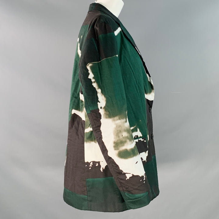DRIES VAN NOTEN x LEN LYE Size M Green Black Cotton Abstract Jacket Blazer
