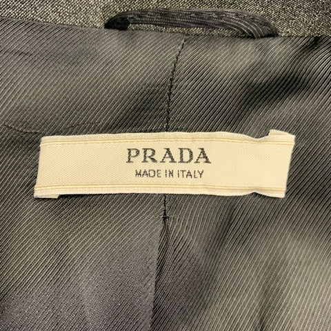 PRADA Size 6 Grey Charcoal Polyester Blend Snaps Jacket Blazer
