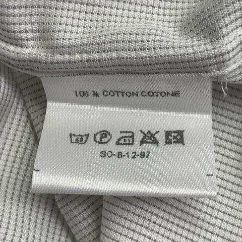 ERMENEGILDO ZEGNA Size L White Woven Cotton Curved Cutaway Long Sleeve Shirt