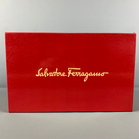 SALVATORE FERRAGAMO Size 7.5 Black Silver Leather Horsebit Loafers