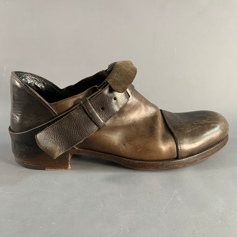 M.A+ Size 10 Brown Leather Buckle Loafers