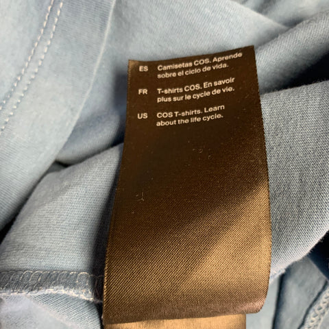 COS Size L Blue Cotton Crew Neck T-shirt