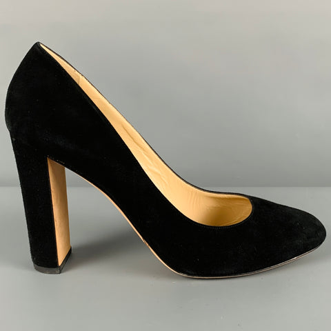 JIMMY CHOO Talla 11.5 Zapatos de tacón grueso de ante negro