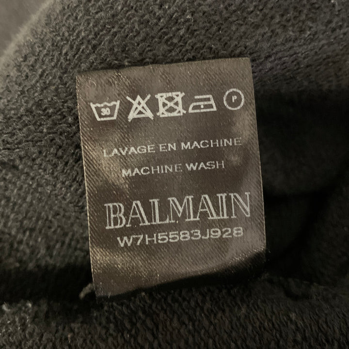 BALMAIN Size M Black Cotton Solid Joggers Casual Pants