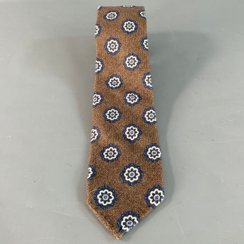 ROSI One Size Brown Navy Floral Tie