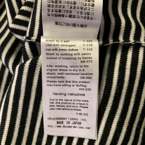 BATONER Size S Black White Stripe Wool Pullover