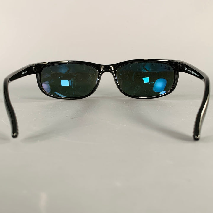 RAY-BAN Black Acetate Wrap Around Polarized Sunglasses
