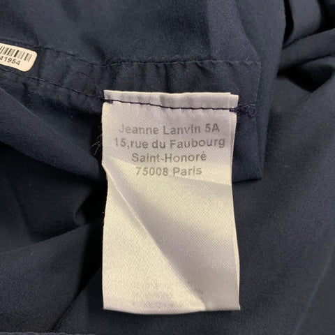 LANVIN Size M Navy Cotton Button Up Long Sleeve Shirt