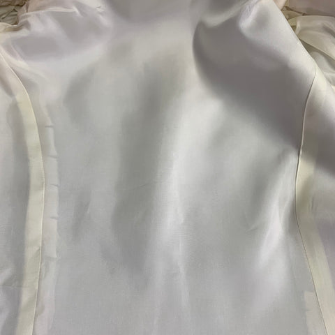 VICTORIA ROYAL Size 12 Cream Polyester Beaded Shawl Collar Jacket Blazer
