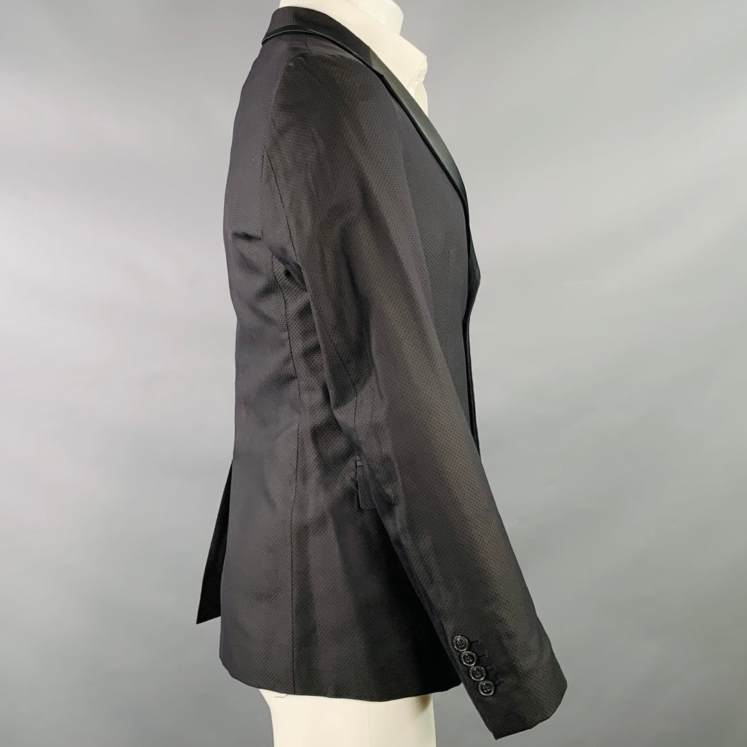 JOHN RICHMOND Size 38 Black Nailhead Wool Blend Notch Lapel Sport Coat