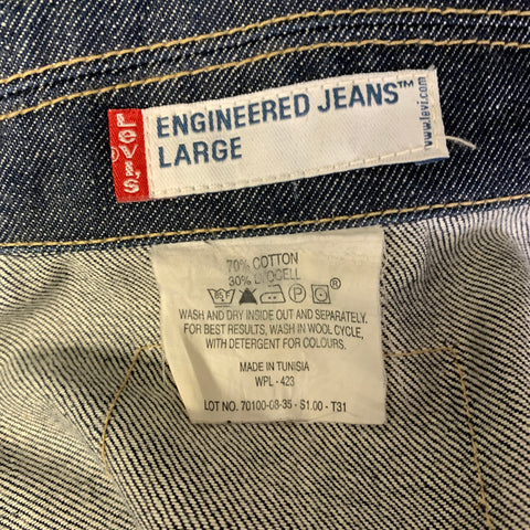 LEVI'S Size M Navy 70100-08-35 Heather Cotton Lyocell Pointed Collar Jacket