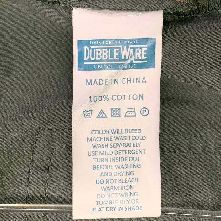 DUBBLE WARE Size L Olive Cotton Snaps Long Sleeve Shirt Jacket