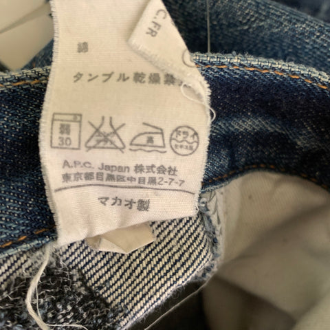 A.P.C. Size 28 Navy Wash Denim Button Fly Jeans