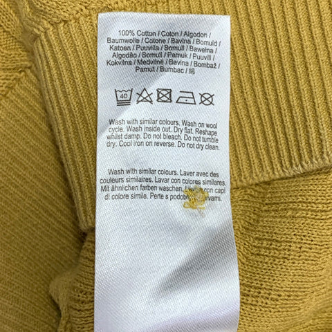 WAX SS23 Size XL Yellow Mustard Textured Cotton Half Placket Polo
