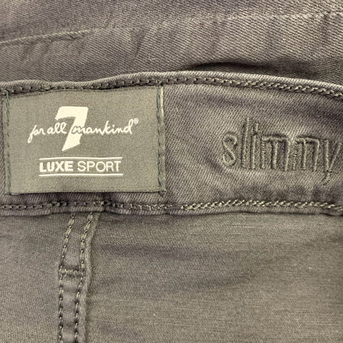 7 FOR ALL MANKIND Size 32 Black Modal Blend Slim Straight Jeans
