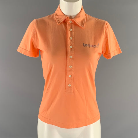 DSQUARED2 Size M Orange Cotton Polo Shirt