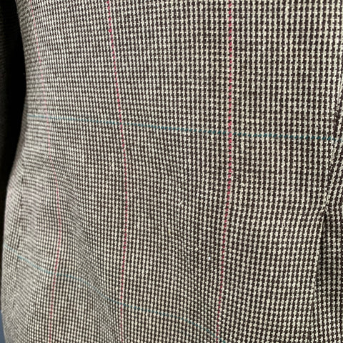 THE HOUND Size 42 Brown Cream Houndstooth Single Breasted Sport Coat