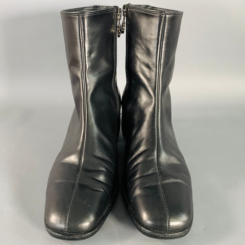 SALVATORE FERRAGAMO Size 5 Black Leather Split Toe Side Zipper Boots