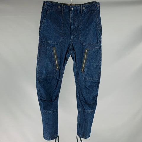 RRL by RALPH LAUREN Size 32 Indigo Wash Lyocell Blend Zip Fly Casual Pants