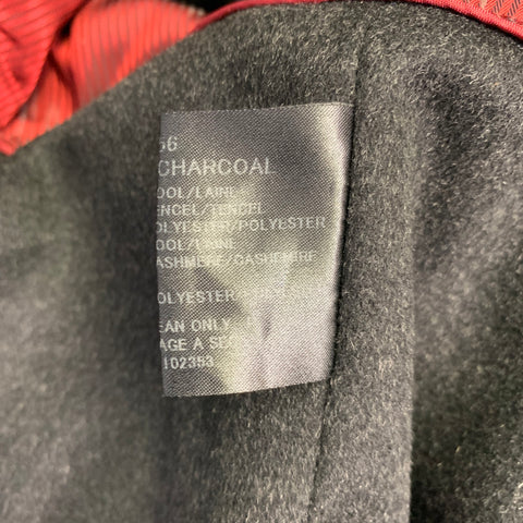 SANYO Size 46 Charcoal Wool Blend Rain Repellent Hidden Buttons Coat