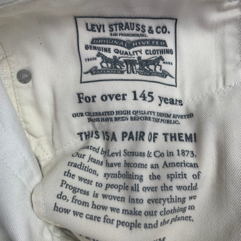 LEVI STRAUSS Size 32 White Cotton Blend Slim 5 Pocket Jeans