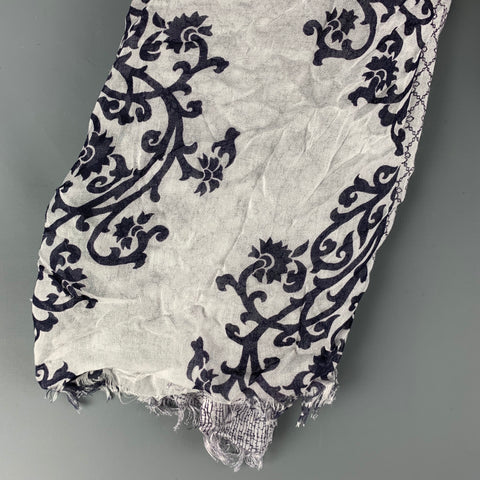 GALLIENI White Black Modal Print Scarf