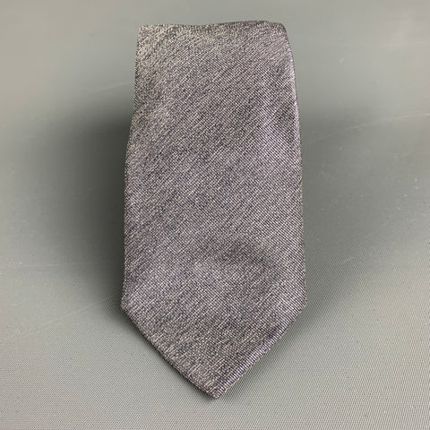 JOHN VARVATOS Purple Charcoal Diagonal Stripe Silk/viscose Tie