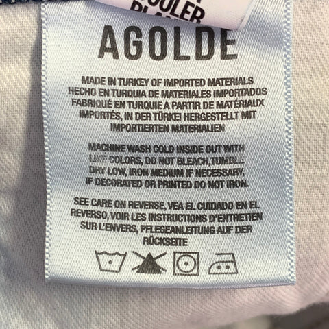Jean droit en coton indigo AGOLDE Taille 25 avec braguette boutonnée, coupe ajustée, style années 90
