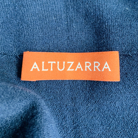 ALTUZARRA Size XL Navy Wool Blend Sleeveless Dress