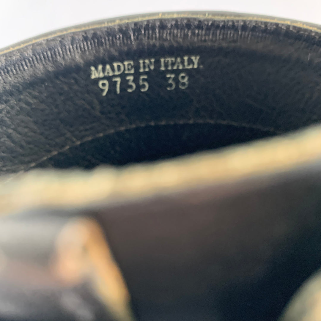 PAUL SMITH Size 8 Black Leather Belted Boots